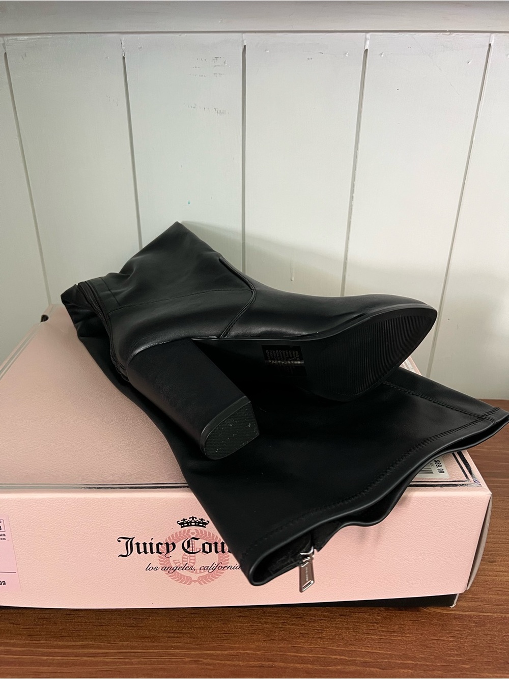 Juicy Couture Rachelle Black Over-The-Knee Block Heel Boots - Picture 3 of 3
